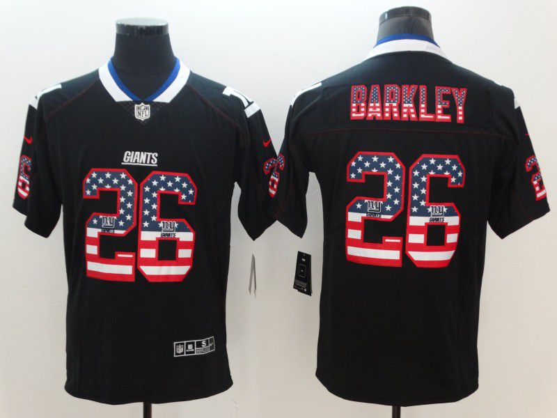 Men New York Giants #26 Barkley Nike USA Flag Fashion Black Color Rush Limited NFL Jerseys->new york giants->NFL Jersey